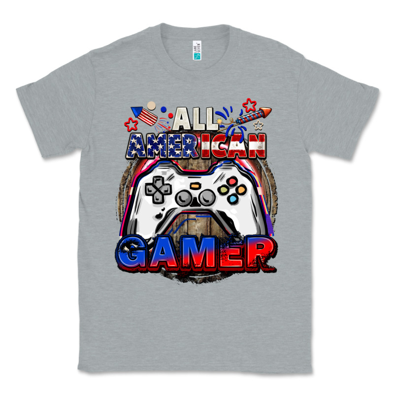 All American Gamer 4th Of July Classic Tee by CowGirlArtShop | Teevron