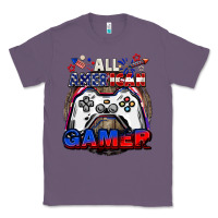 Lavender All American gamer 4th of july Classic Tee - CowGirlArtShop