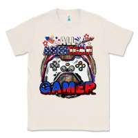 Natural All American gamer 4th of july Classic Tee - CowGirlArtShop