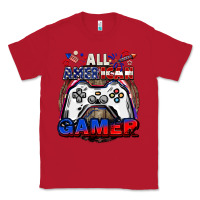 Red All American gamer 4th of july Classic Tee - CowGirlArtShop