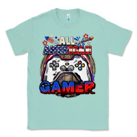Seafoam All American gamer 4th of july Classic Tee - CowGirlArtShop