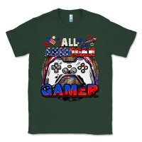 Sports Green All American gamer 4th of july Classic Tee - CowGirlArtShop