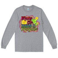Heather Grey mama cita needs a margarita Long Sleeve Tee - CTS Tumbler Store