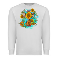 Dove Grey western belive sunflowers cross Premium Sweatshirt - BarkalooDesign