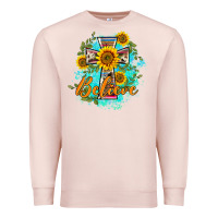 Pale Pink western belive sunflowers cross Premium Sweatshirt - BarkalooDesign