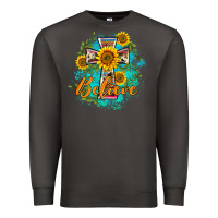 Smoke western belive sunflowers cross Premium Sweatshirt - BarkalooDesign
