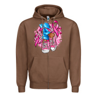 Chestnut cancer ribbon pink converse and flowers Zipper Hoodie - AdoDesignShop