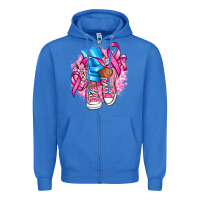 True Royal cancer ribbon pink converse and flowers Zipper Hoodie - AdoDesignShop