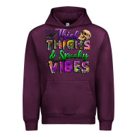 Mauve Wine thick thighs and spooky vibes Urban Hoodie - BundleAndBundleShop