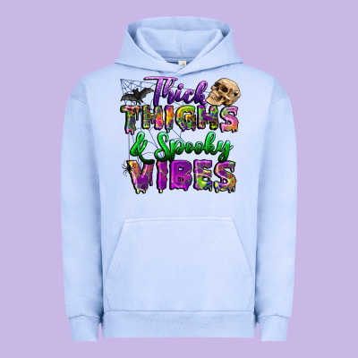 Thick Thighs And Spooky Vibes Urban Hoodie Designed By Bundleandbundleshop
