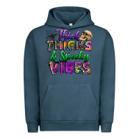 Pigment Midnight Navy thick thighs and spooky vibes Urban Hoodie - BundleAndBundleShop