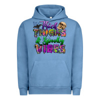 Pigment Pebble Blue thick thighs and spooky vibes Urban Hoodie - BundleAndBundleShop