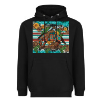 Black bucking bronco cowboy rodeo cactus and sunflowers Heavyweight Hoodie - Artiststas