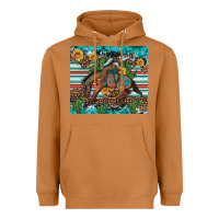 Meerkat bucking bronco cowboy rodeo cactus and sunflowers Heavyweight Hoodie - Artiststas