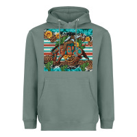 Sage bucking bronco cowboy rodeo cactus and sunflowers Heavyweight Hoodie - Artiststas