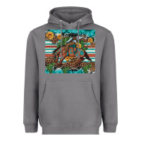 Storm bucking bronco cowboy rodeo cactus and sunflowers Heavyweight Hoodie - Artiststas