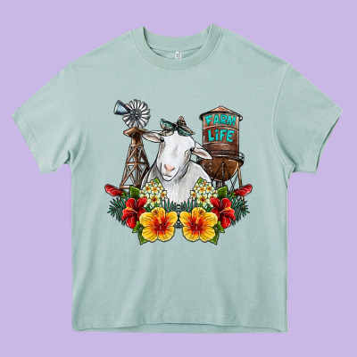 Farm Life Sheep Heavy Core Tee Designed By Sublimationcraftshop