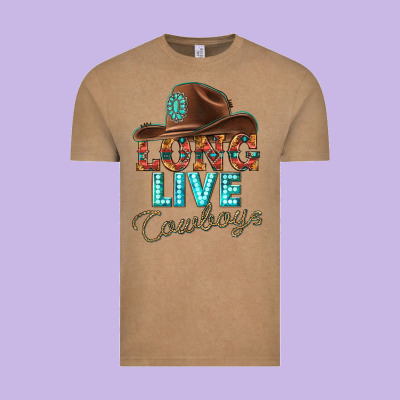 Long Live Cowboys Vintage Tee Designed By Texasbilliewilder