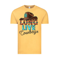 Vintage Mustard long live cowboys Vintage Tee - texasbilliewilder
