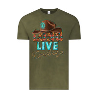 Vintage Olive long live cowboys Vintage Tee - texasbilliewilder