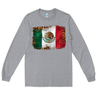 Heather Grey mexican and leopard flag Long Sleeve Tee - CTS Tumbler Store