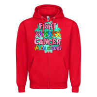 Red fight cancer in all colors Zipper Hoodie - AdoDesignShop