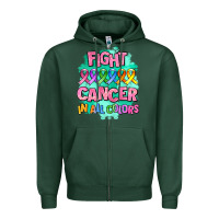 Sports Green fight cancer in all colors Zipper Hoodie - AdoDesignShop