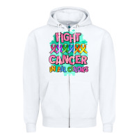 White fight cancer in all colors Zipper Hoodie - AdoDesignShop