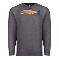 Charcoal Heather Rainbow Trout Premium Sweatshirt - LillyAllenDesigns