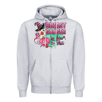 Heather Grey breast cancer is boo shit Zipper Hoodie - AdoDesignShop