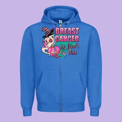 Breast Cancer Is Boo Shit Zipper Hoodie Designed By Adodesignshop
