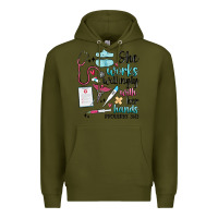 Army Green she works willingly with her hands Premium Hoodie - MaliasSmallBusiness