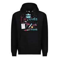 Black she works willingly with her hands Premium Hoodie - MaliasSmallBusiness