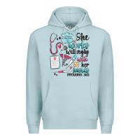 Blue Mist she works willingly with her hands Premium Hoodie - MaliasSmallBusiness