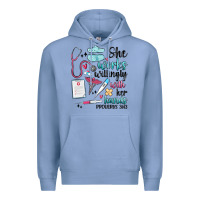 Colony Blue she works willingly with her hands Premium Hoodie - MaliasSmallBusiness