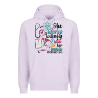 Lilac she works willingly with her hands Premium Hoodie - MaliasSmallBusiness