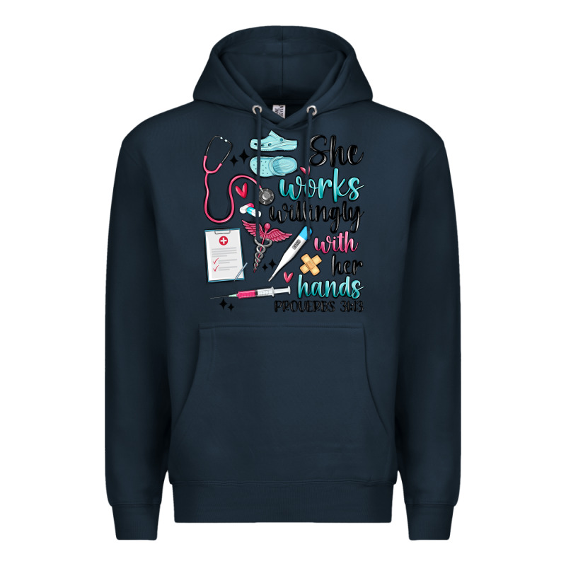 She Works Willingly With Her Hands Premium Hoodie by MaliasSmallBusiness | Teevron
