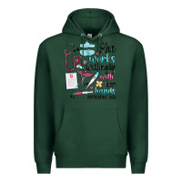 Sports Green she works willingly with her hands Premium Hoodie - MaliasSmallBusiness