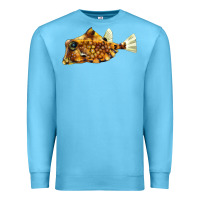 Ocean Blue humpback turretfish Premium Sweatshirt - LillyAllenDesigns