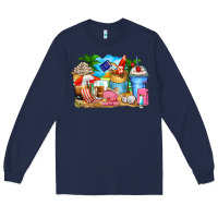 Navy travel coffee cups Long Sleeve Tee - Zillion Design Studio
