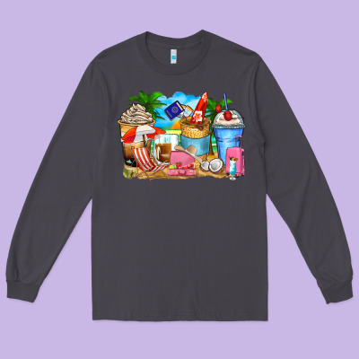 Travel Coffee Cups Long Sleeve Tee Designed By Zillion Design Studio
