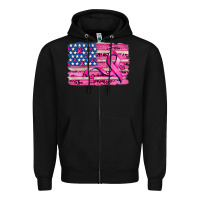 Black american flag and  cancer ribbon pattern Zipper Hoodie - AdoDesignShop