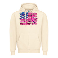 Sandshell american flag and  cancer ribbon pattern Zipper Hoodie - AdoDesignShop