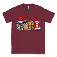 Burgundy All American girl with cowgirl Classic Tee - Neo Western
