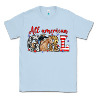 Dusty Blue All American girl with cowgirl Classic Tee - Neo Western