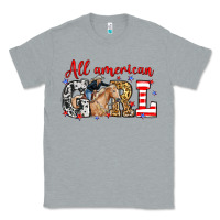 Heather Grey All American girl with cowgirl Classic Tee - Neo Western