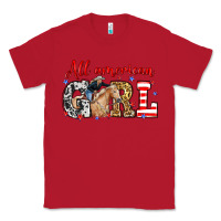 Red All American girl with cowgirl Classic Tee - Neo Western