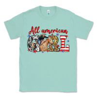Seafoam All American girl with cowgirl Classic Tee - Neo Western