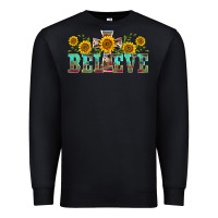 Black western believe sunflowers flowers Premium Sweatshirt - BarkalooDesign