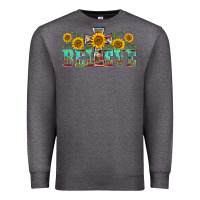 Charcoal Heather western believe sunflowers flowers Premium Sweatshirt - BarkalooDesign